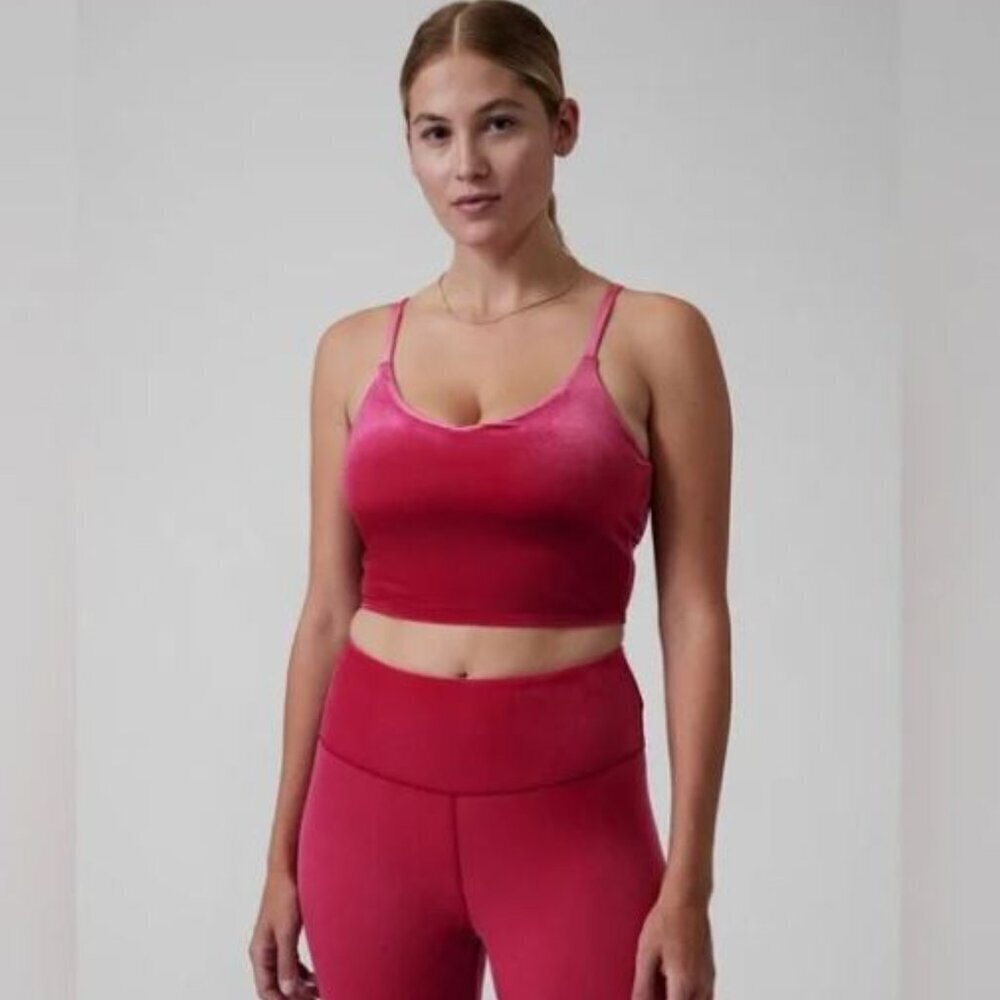 Women's - Athleta Elation Pink Velvet Tank & Leggings Set, Size XS